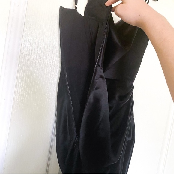 House Of CB Dress Reva Satin Balcony Corset Boned Slit Midi Black XS EUC - Picture 6 of 12